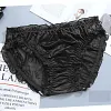 Glossy Solid Color Thin Lace Ruffle Briefs