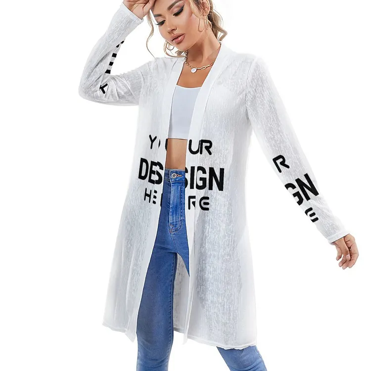 Personalized Design Women's Medium Length Cardigan Full Print