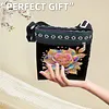 Diamond Painting Golden Rose Crossbody Bag Ethnic Style Handbag with Adjustable Strap