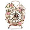 (US Local)Acrylic Special Shaped Vintage Flowers 5D Diamond Painting Clock Art Craft
