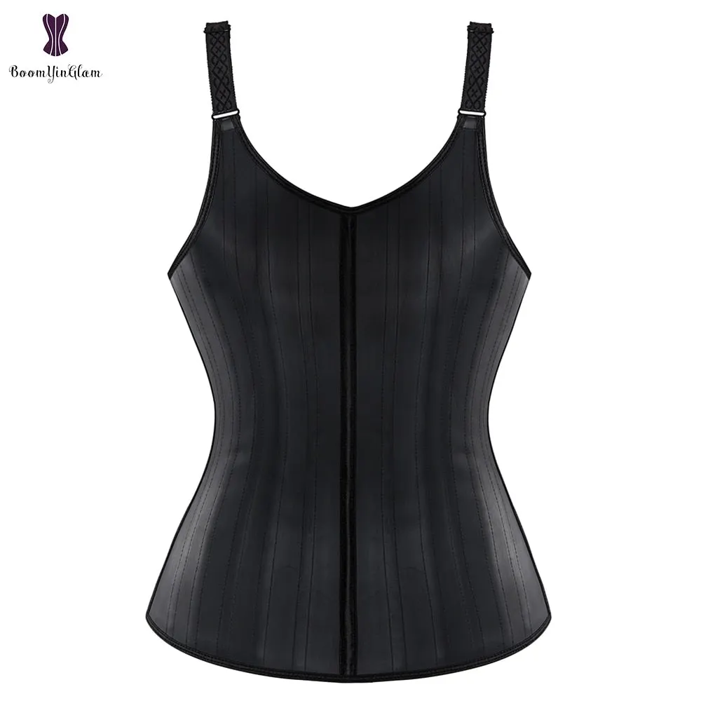 Latex Body Slimming Shapewear Vest Waist Trainer Sweat Sport Shaper Belly Sheath Modeling Straps Steel Boned Posture Shaper Belt