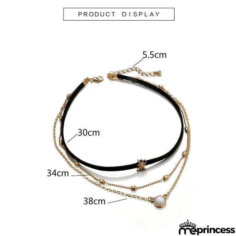 Leather Layers Choker Necklace