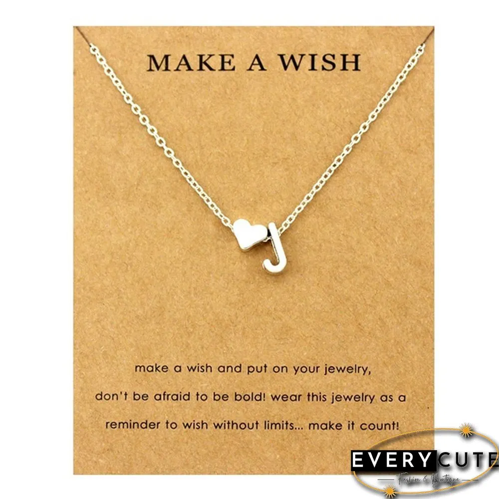 Fashion 26 Letters Sweater Chain Necklace Tiny Love Heart Pendants for Women Collier Lovers Gift Choker Necklace Pendant Gifts Jewelry Friendship Gifts