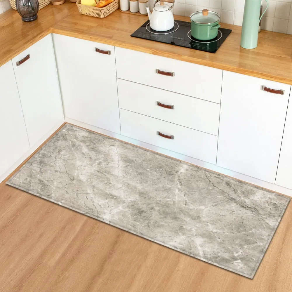 Marble Home Entrance Doormat Kitchen Rug Hallway Bath Anti-Slip Floor Mats Bedroom Bedside Balcony Living Room Decoration Carpet