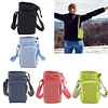 Crossbody Water Bottle Bag Adjustable Strap with Front Pocket for Hiking Camping