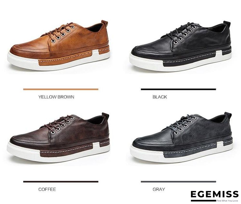 Casual Shoes Men Fashion Vintage Shoes Brown Brand Male Shoes Genuine Leather Men's Leisure Shoes | EGEMISS