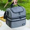 Insulated Lunch Bag Double Deck Lunch Box for Work Camping Hiking Beach Picnic