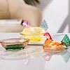 Vintage-Style Glass Hen on Nest Dish with Lid Tabletop Dessert Plate Snack Bowl