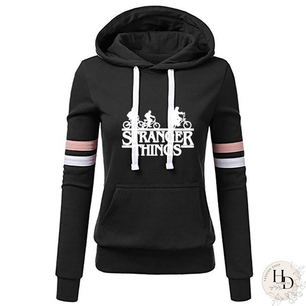 Stranger Things Printed Hoodies Teens Trendy Women Slim Fit Pullover Hooded Sweatshirts