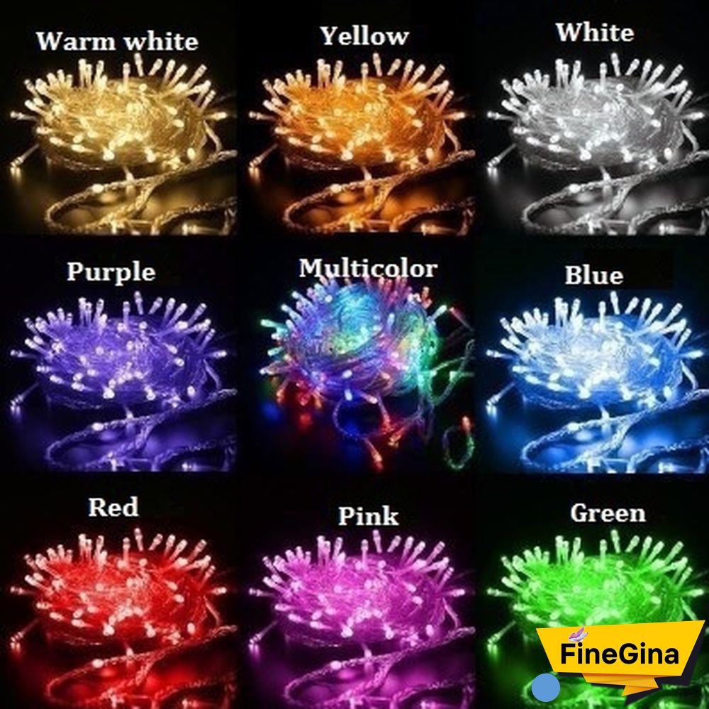 New 8 Modes Christmas Fairy Light Outdoor Waterproof AC 220V/110V 50M/20M/10M 500/200/100LED Fairy LED String Light Chirstmas String Garland For Xmas Wedding Christmas Party Holiday