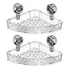 Glacier Pattern Transparent Shower Storage Rack Punch-Free Suction Cup Shelf