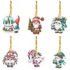 (US Local)6pcs Xmas Gnome  DIY Diamond Painting Art Pendant Wall Door Decoration