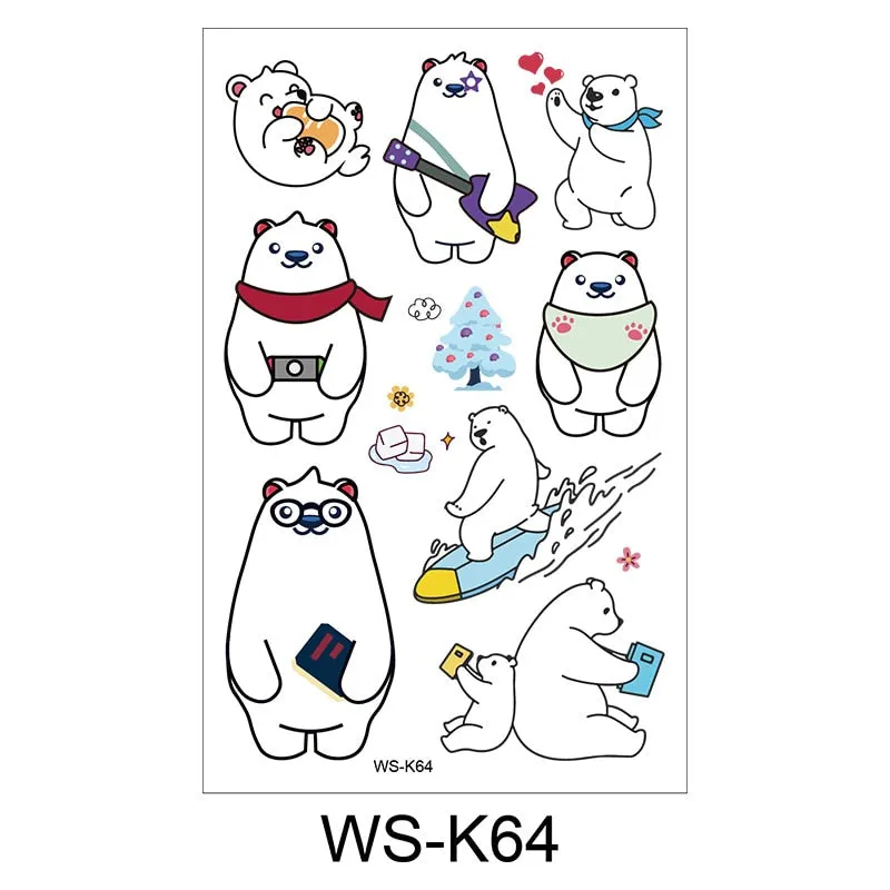 New children cartoon tattoo stickers fantasy party cartoon princess theme sticker set mermaid tattoo stickers