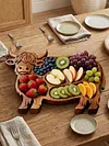 Highland Cow Wooden Charcuterie Board with Compartments for Cheese Meat Snacks