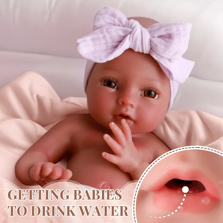 [Drink and Wet System]Babeside Terry 12" Realistic Silicone Smiling Baby Little Infant Girl