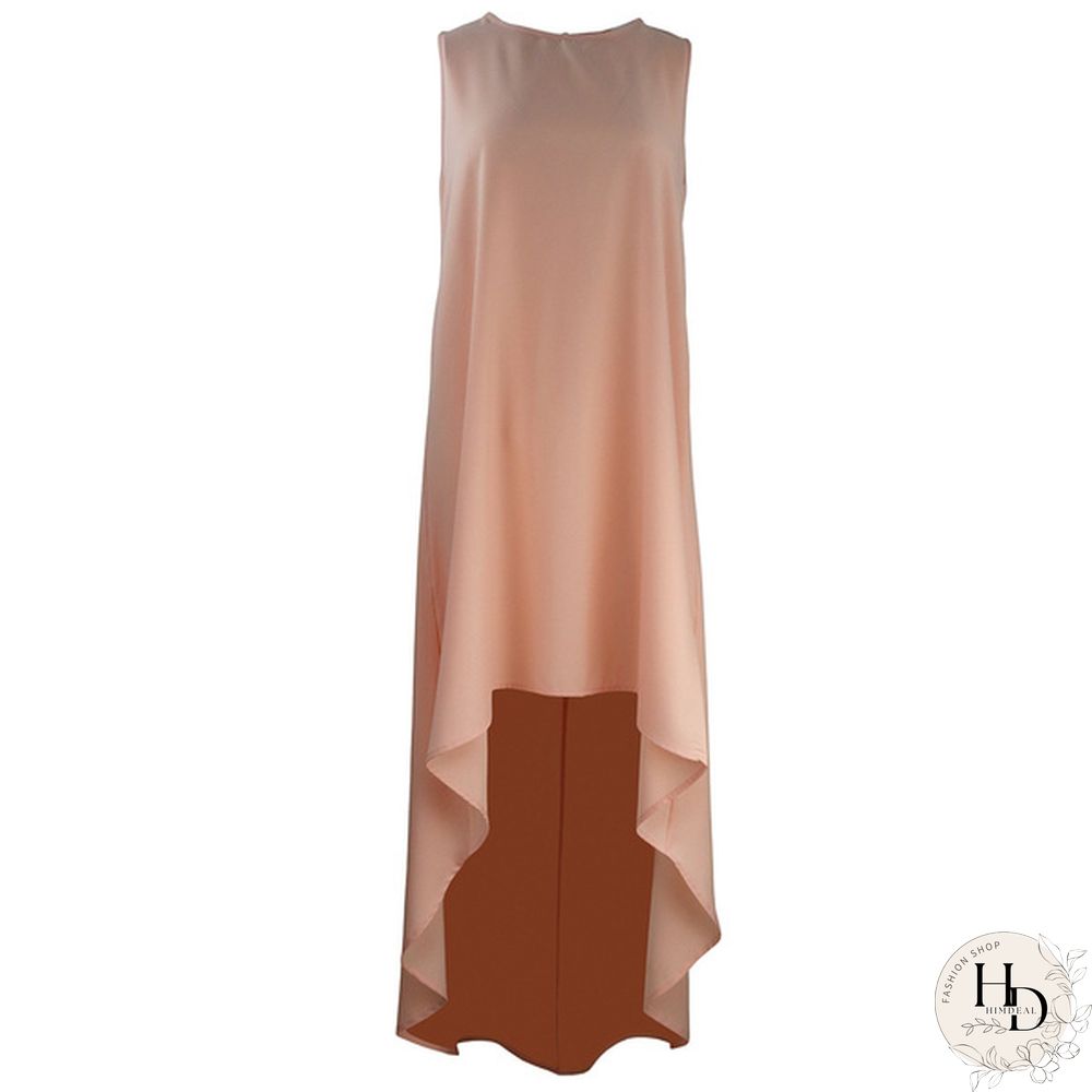 Women Summer Bohemian White Irregular Beach Dress Loose Flare Dress Tunic Female Sleeveless Beachwear Solid Boho Gowns Dresses
