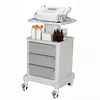 [US Local Warehouse] Medical Cart with 3 Drawers & 4 Wheels & 1 Top Tray Rolling Cart 66 LBS Load Salon Trolley for Hospital Office Bedroom Clinic