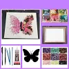 DIY Crystal Butterfly Dried Flower Art Kit Handmade Romantic Gift Home Decor, Complete Supplies with Frame