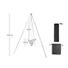 Outdoor Campfire Stove Barbecue Hanger Stainless Steel Camping Hanging Platform Picnic Wood Stove Convenient Charcoal Stove Triangle Hanging Stove