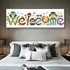 Partial Cross Stitch Kits Owl Welcome Sign 14CT Counted Home Decoration Set(Brand)