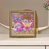 Butterfly DIY Special Shape Double sided Print Clear Diamond Art Kit Wooden Framed Diamond Painting Kit(22x22cm)