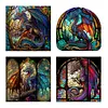 Stained Glass Dragon-Full Embroidery 3 strands 11CT Stamped Cross Stitch-50*50CM