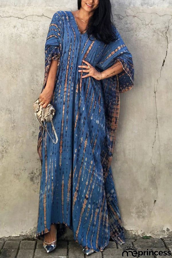 Live Freely Tie Dye Boho Loose Cover-up Dress