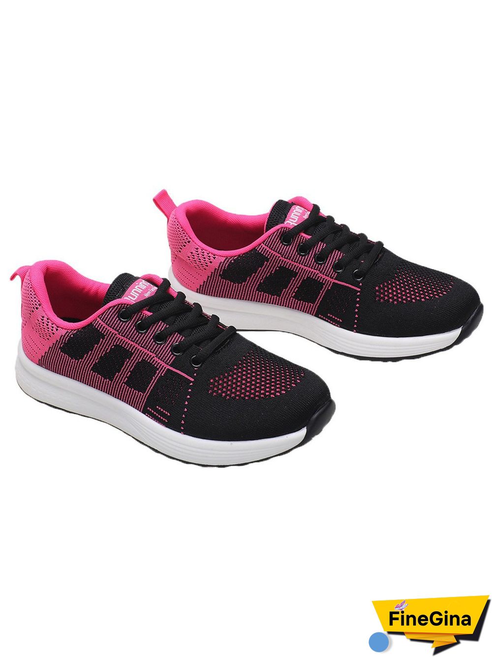Contrasting Solid Color Breathable Mesh Casual Sneakers