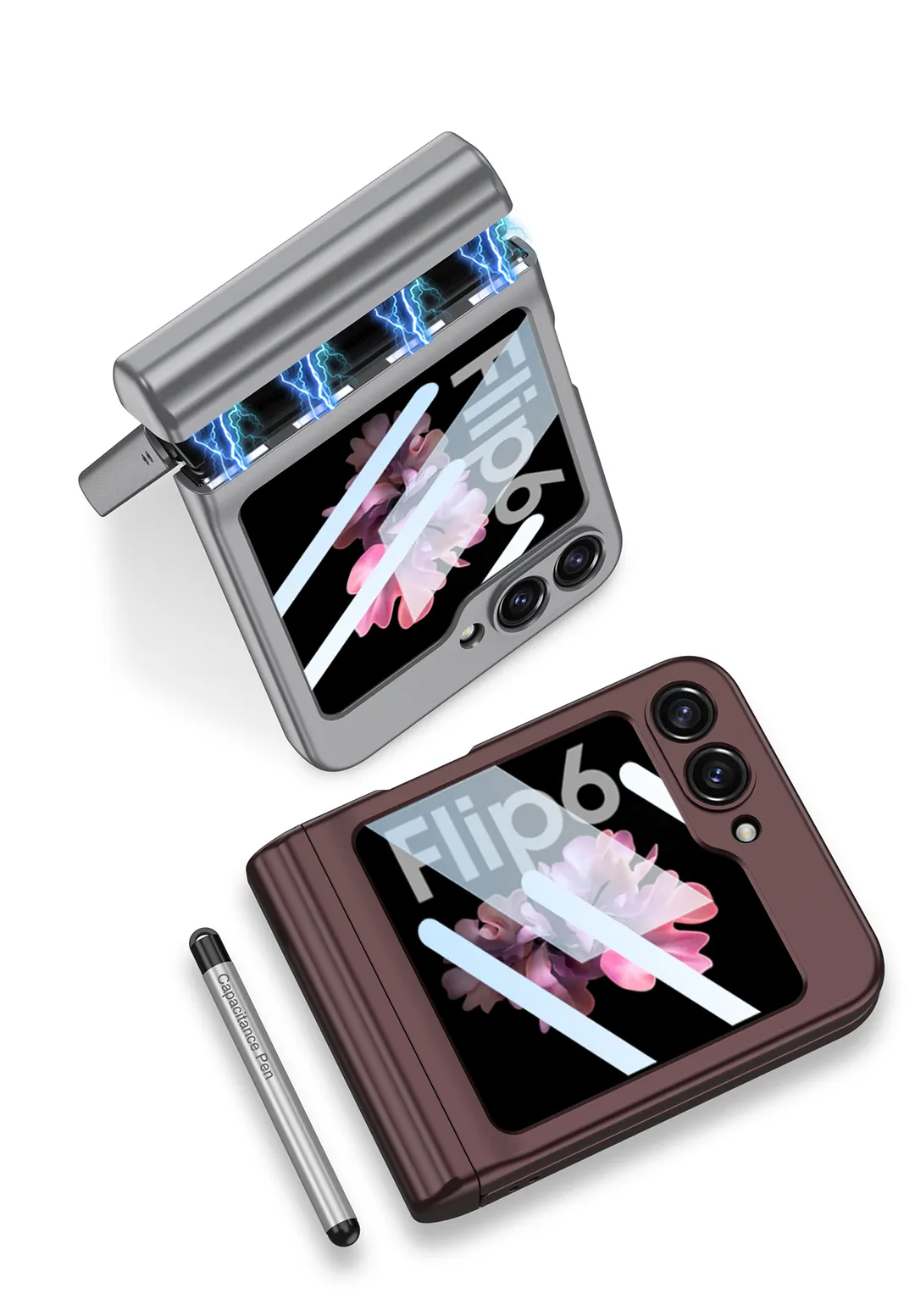 Samsung ZFlip5 /ZFlip6 Magnetic Hinge Hidden Pencil Case Phone Case
