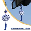 Full Bead Embroidery Keychain Lotus Printed Craft Gifts(10x9cm)