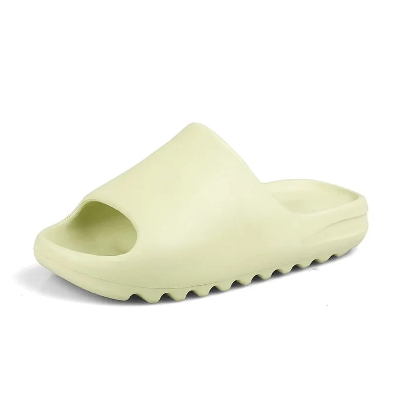 Men's Summer Slides Breathable Cool Beach Slippers Fish Mouth Flip Flops Men Sandals Lightweight Bone White  Plus Size 35-46