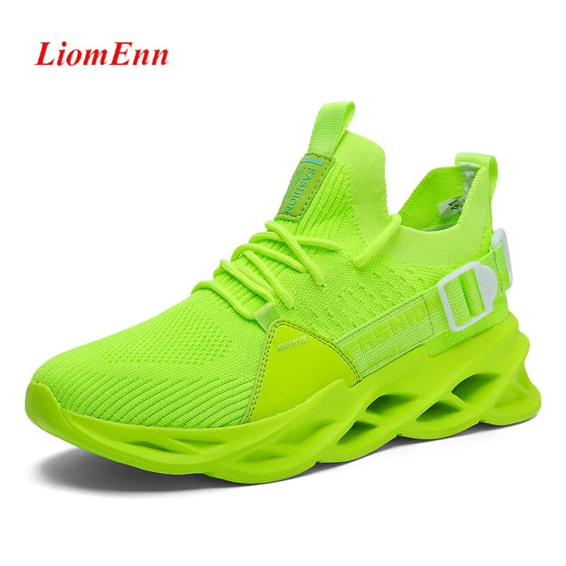 Summer Sneakers Women's Flat Tennis Shoes White Green Yellow Running Sneakers Light Breathable Mesh basket femme Big Size 36-46
