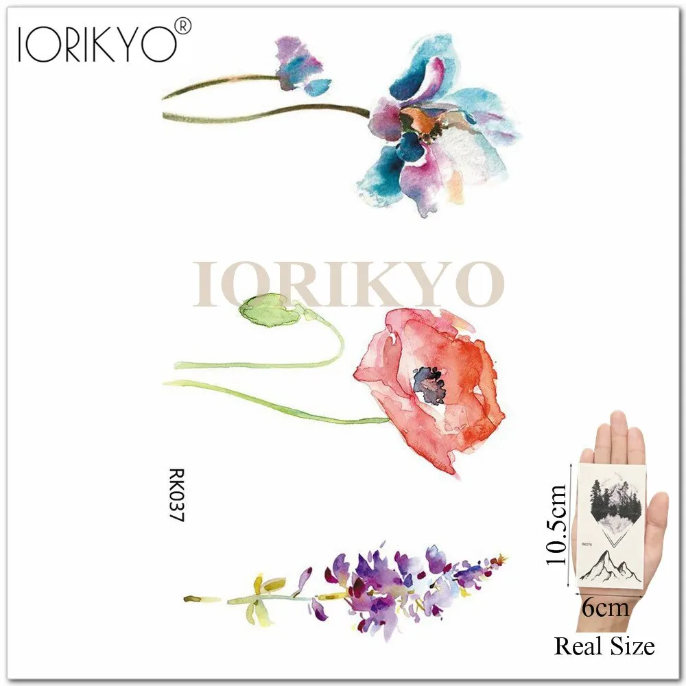Cartoon Water Color Girls Tattoo Stickers Temporary Children Tattoo Women Stickers Ocean Jellyfish Beauty Flash Tatoos Cute