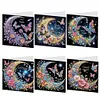 (US Local)6Pcs Moon Butterfly Diamond Painting Greeting Card Diamond Handmade Card
