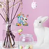(US Local)PET Double Sided Special Shaped Easter Alphabet DIY Diamond Painting Keychain