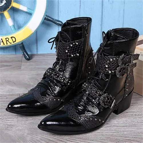 genuine Leather Men Boots fashion Lace-Up outdoor Boots breathable Motorcycle Ankle Boots Men Shoes Casual Shoes Hombre Shoes