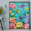 Diamond Painting -DIY Full Square Drill Dragonfly Flowers
