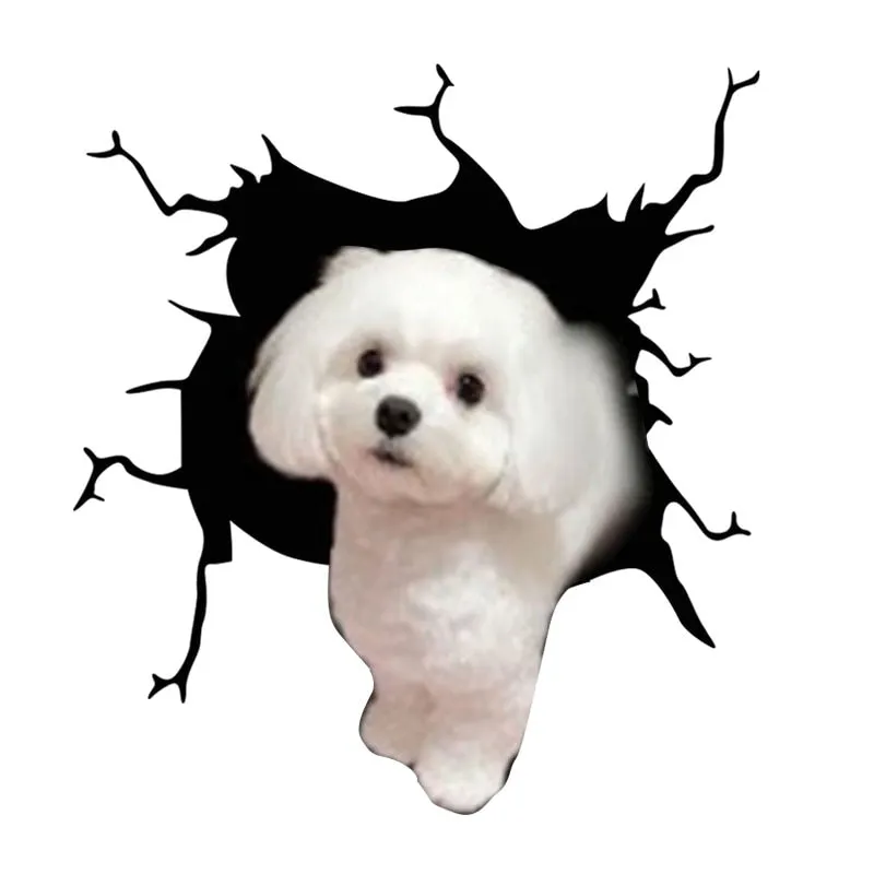 Electrostatic Glass Film Simulation Funny Car Window Sticker Dog Creative Broken Car Decorative Window Painting Waterproof