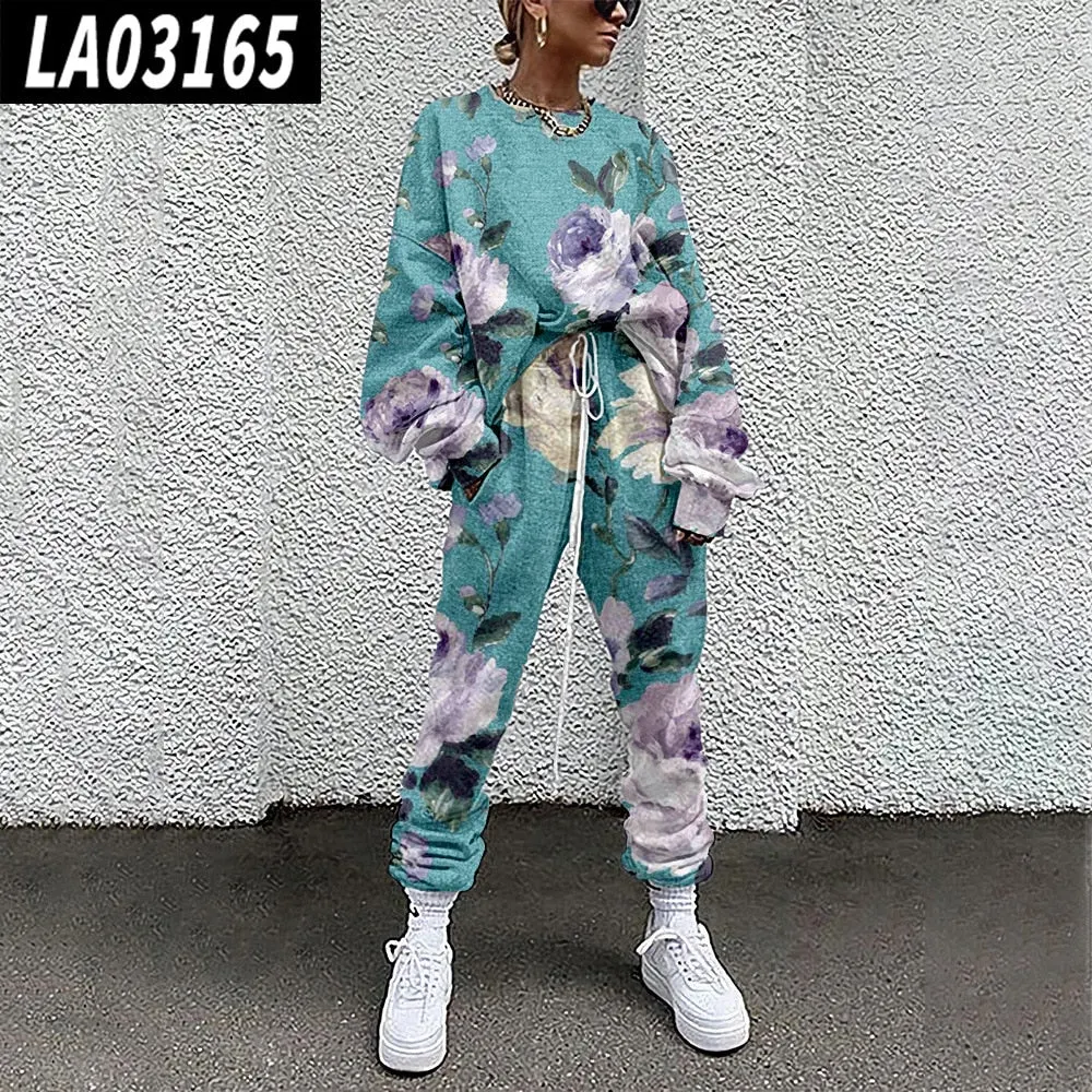 2021 New Women's Digital Printed Grass Pattern Suit Autumn and Winter Clothing