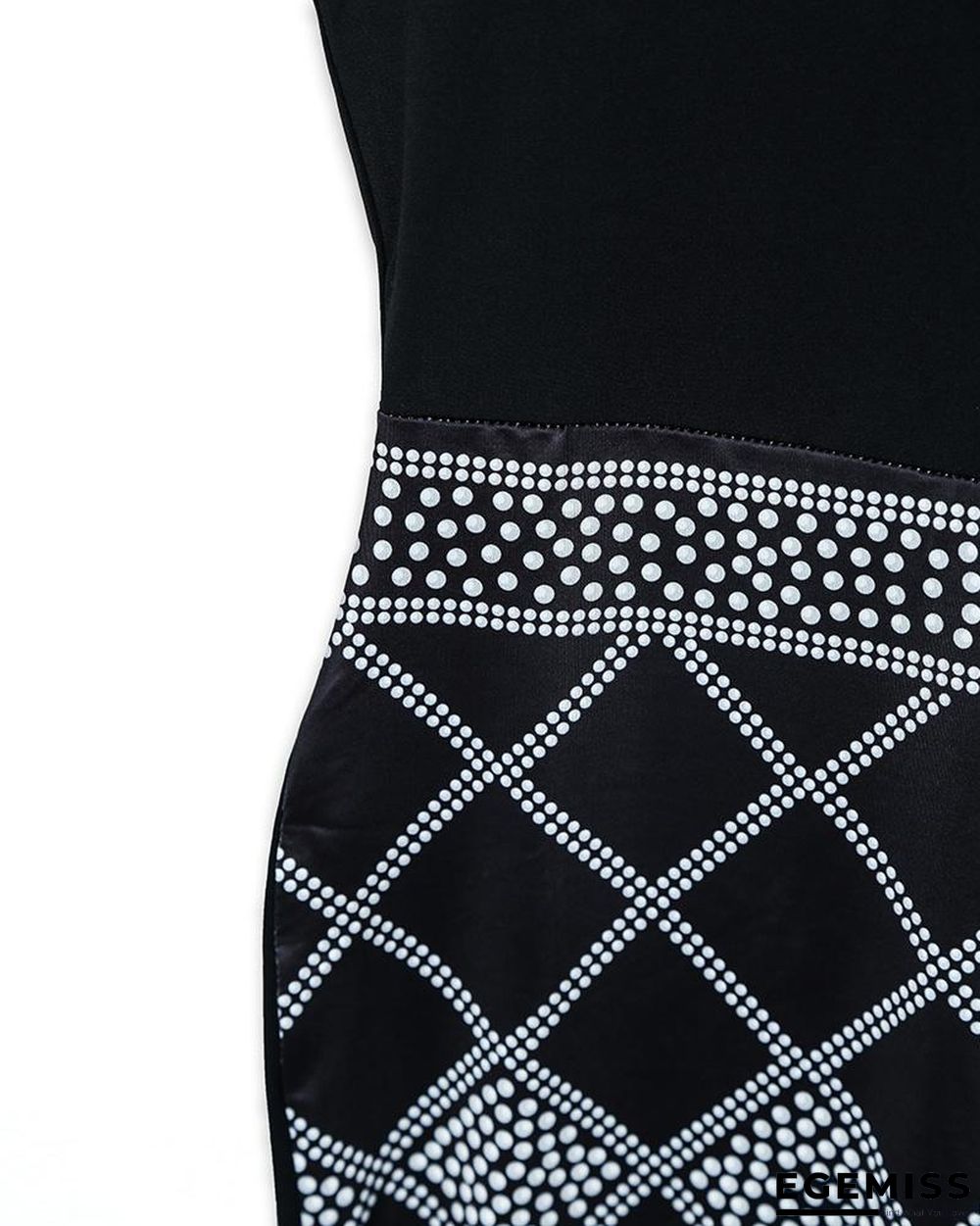 Sleeveless Dots Print Bodycon Mini Dress Black Dresses | EGEMISS