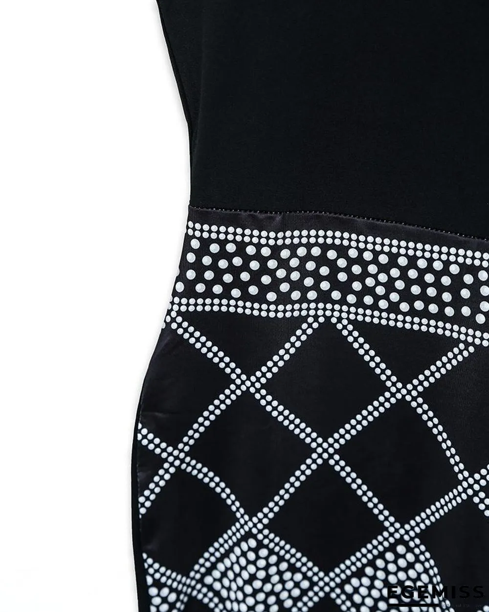 Sleeveless Dots Print Bodycon Mini Dress Black Dresses | EGEMISS
