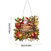 Diamond Painting Wooden Xmas Santa Claus Diamond Art Pendant