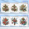 6Pcs Fleur Rouge Croix-5D Bricolage Artisanat