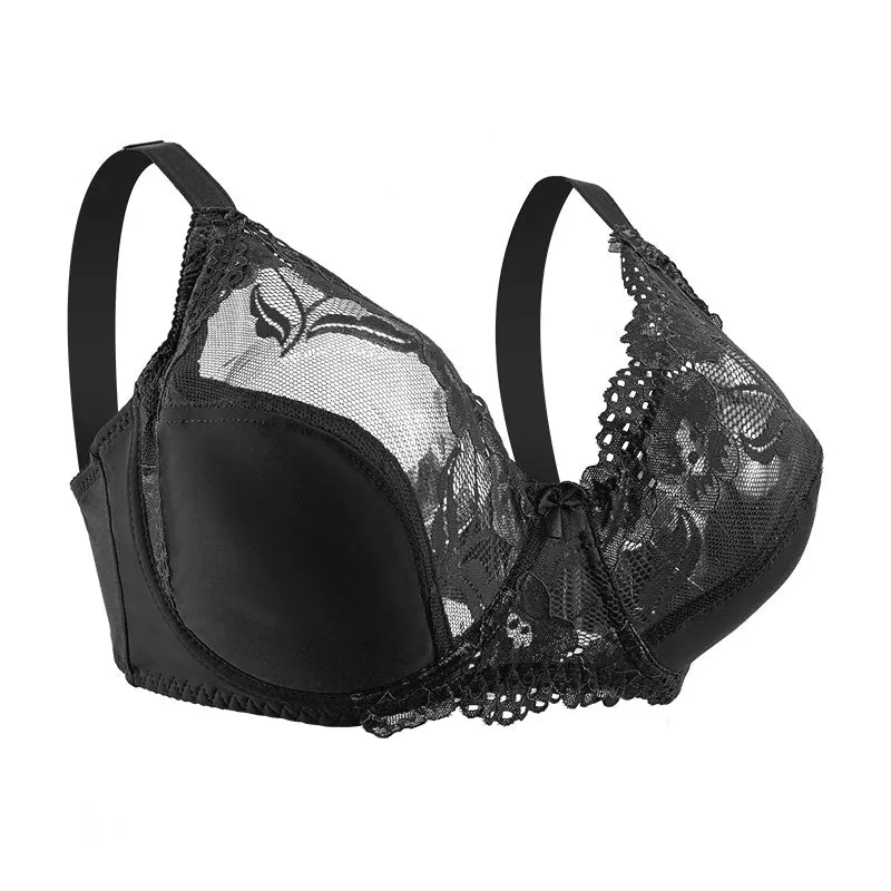 E F Cup Women Lace Bras Plus Size Bra Female Underwear Ultra-Thin Perspective Bralette Underwire Brassiere Sexy Lingerie