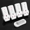 4pcs UK Plug Power Outlet Light Switch Socket+1pc Wireless Remote Control