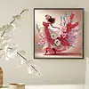 Floral Skirt Girl-Partial Special Shaped Diamond painting 30*30CM