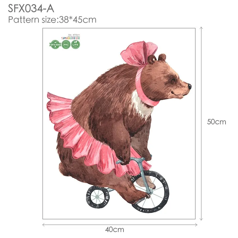 Bear 3D Wall Stickers Home Decor Living Room Decoration Wall Stickers For Kids Rooms Bathroom Children For Stickers Wall Bedroom