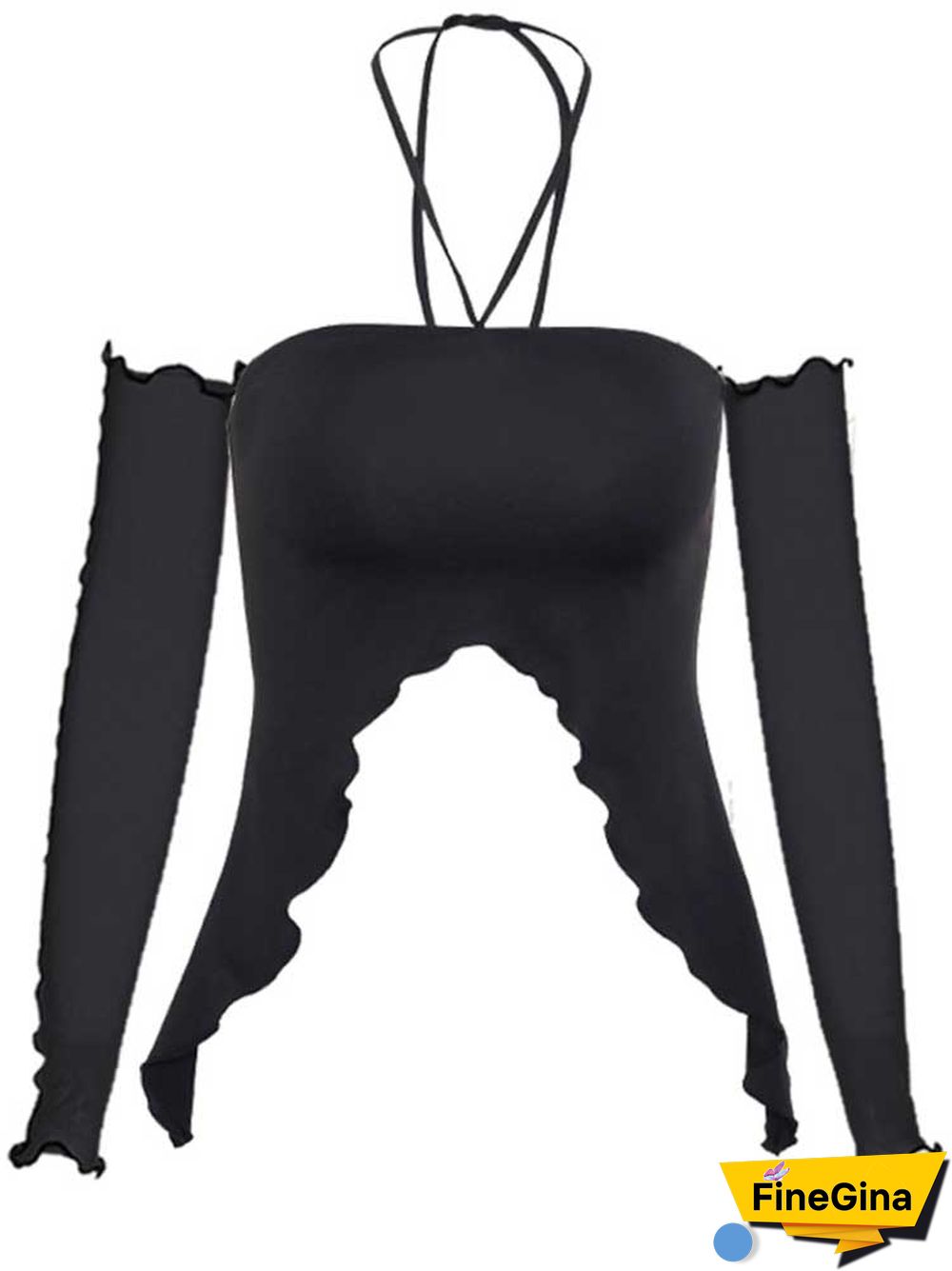 Sexy Crop Tops Black Tanks Strapless Vest Irregular Summer Y2K Top Women Club Outfits Halter Cami Top Backless Off Shoulder