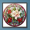Red Flowers Glass Painting-Paint by Numbers Acrylic Painting 40*40CM