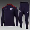 2024 England Half-Pull Training Suit Purple Soccer Jersey Set love fball